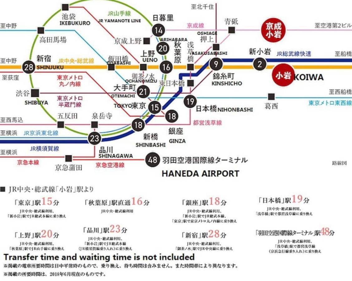 一棟貸切宿, Harmonia東京小岩 6名max,Wifi有,秋葉原16分新宿33分,ディズニー電車48分, 駐車場ありません Tokyo prefektur Exteriör bild